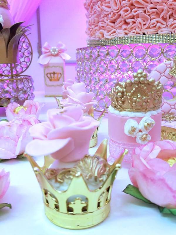 pink and gold first princess party
