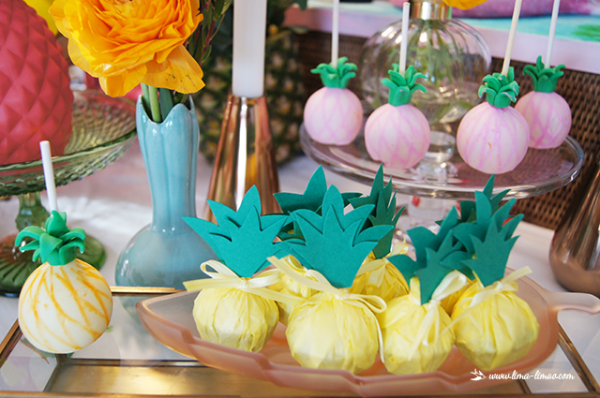 tropical pineapples party favors