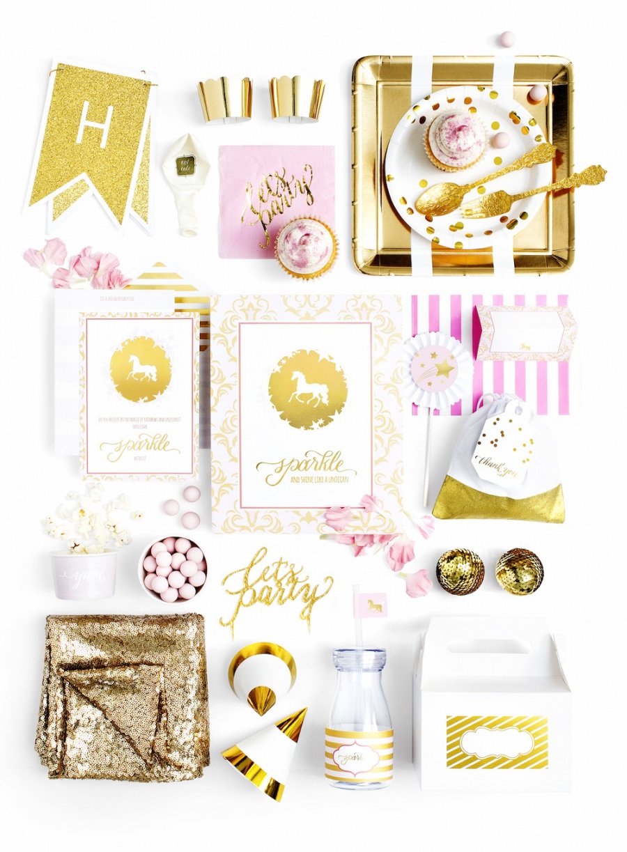 Glamorous Unicorn Birthday Party supplies