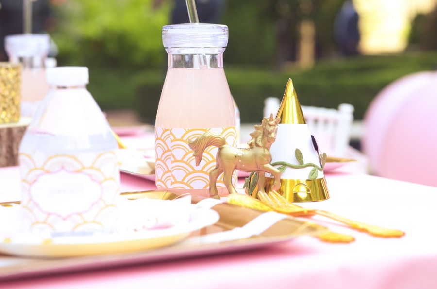 Gold unicorn party centerpiece decor