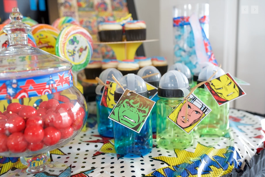 6th superhero birthday bottles