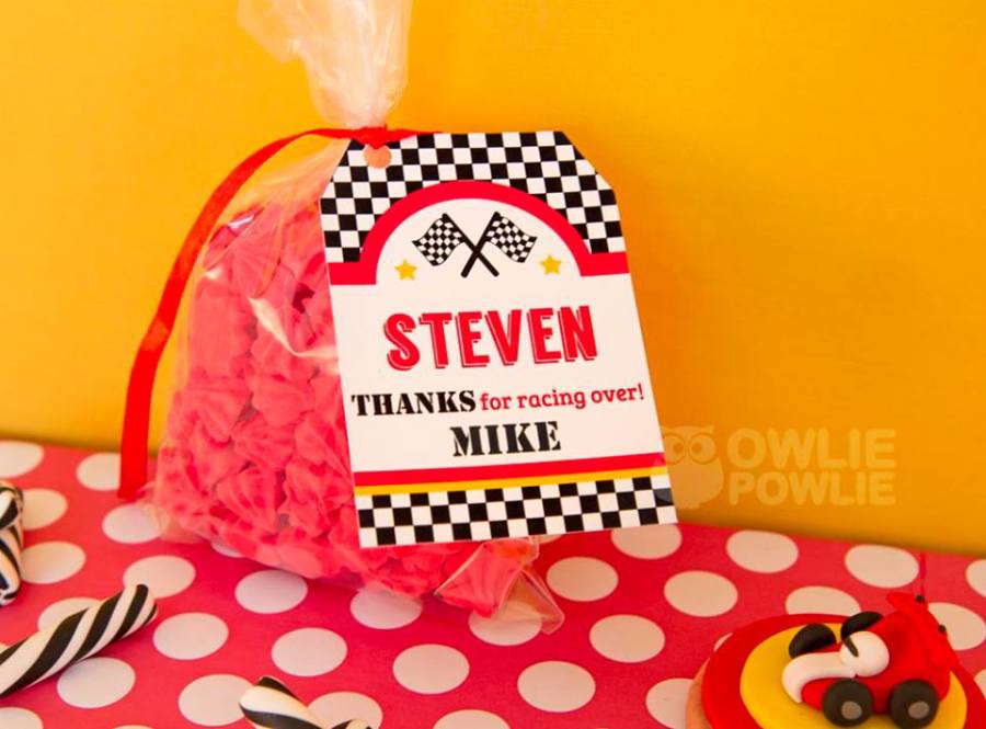 racing car birthday favors