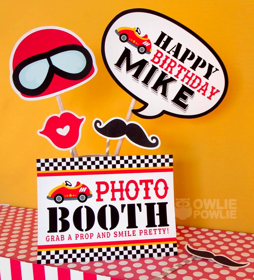 racing car birthday photobooth