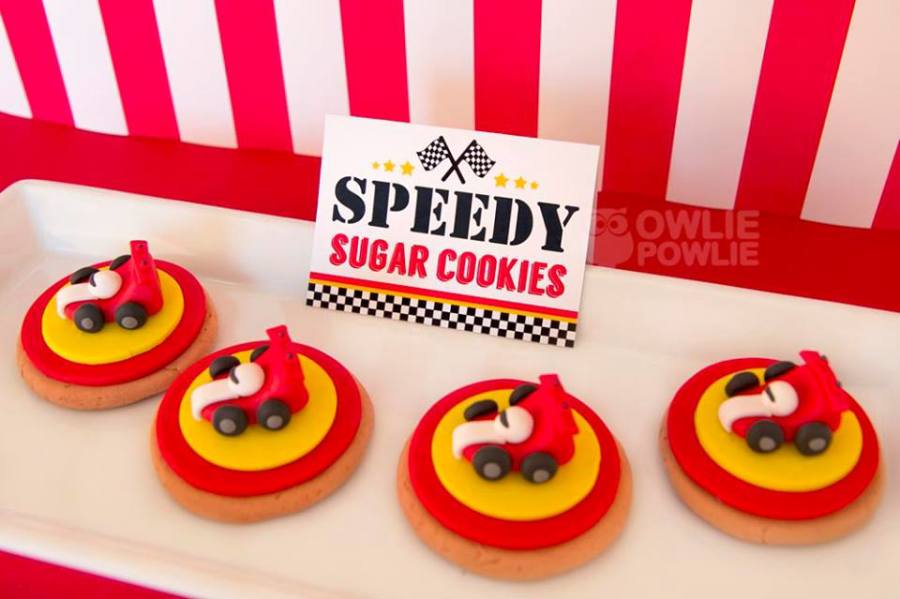 racing car birthday speedy sugar cookies