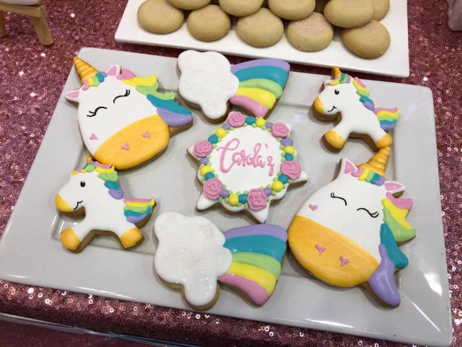 unicorn party sugar cookies