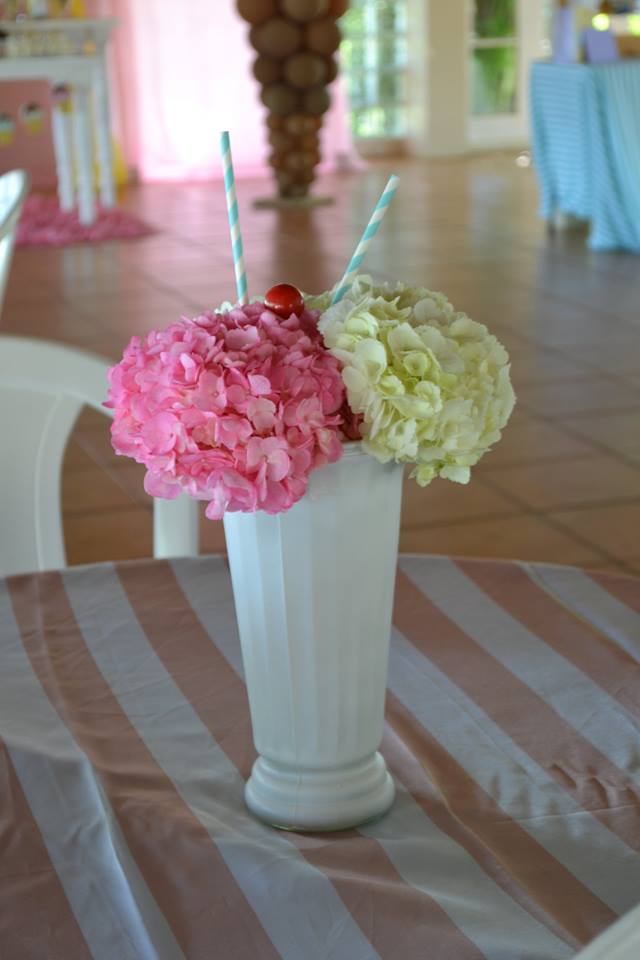 Ice Cream Shop party milkshake flower arragement