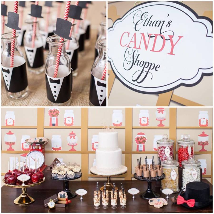 Vintage Candy Shoppe First Birthday dessert table