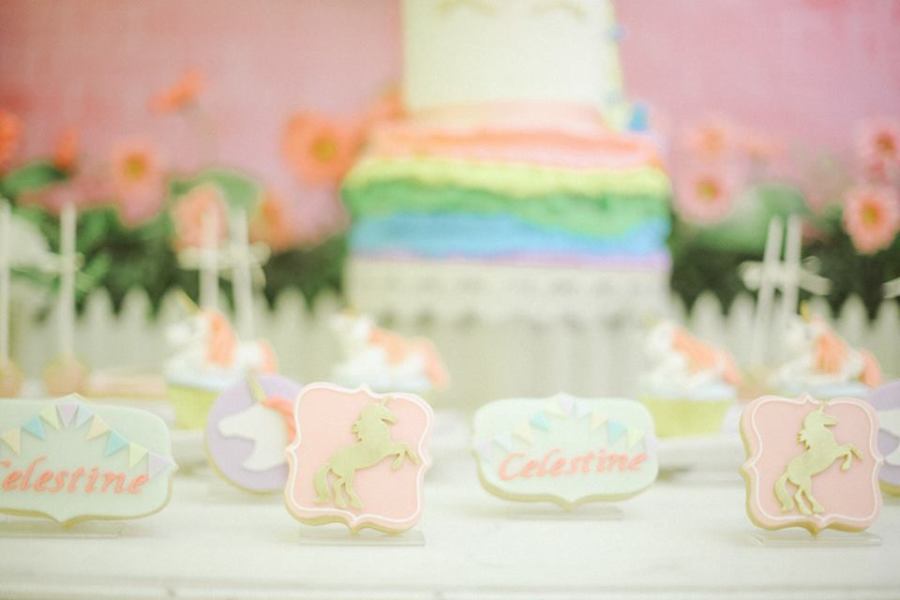 Whimsical Unicorn Party cookies