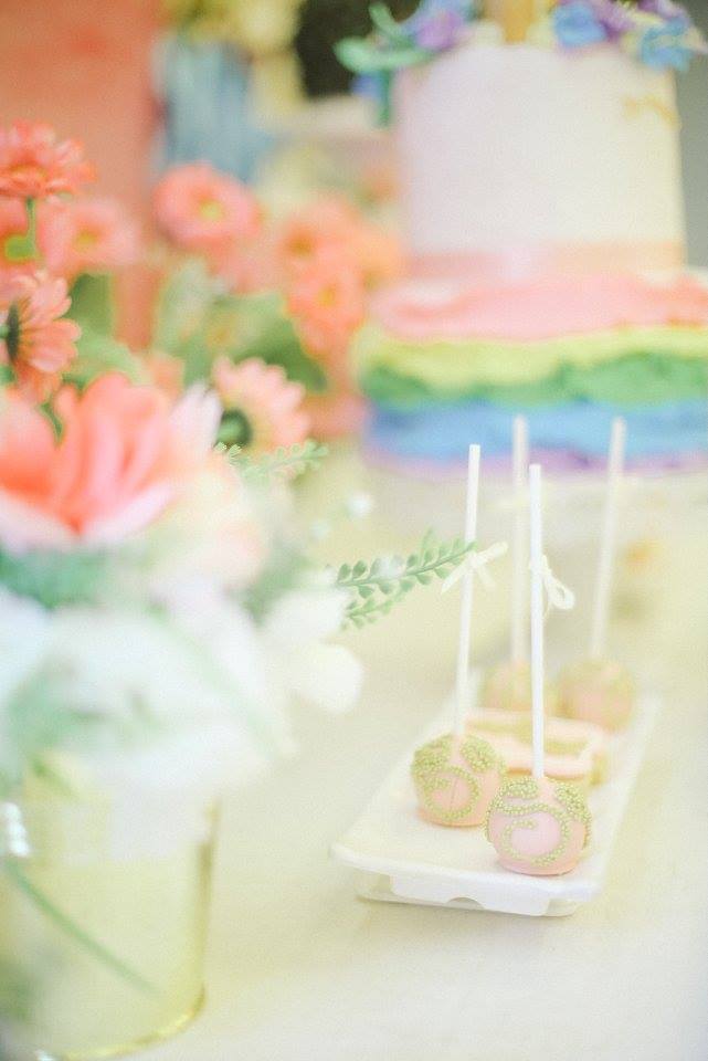 Whimsical Unicorn Party pink gold cakepops