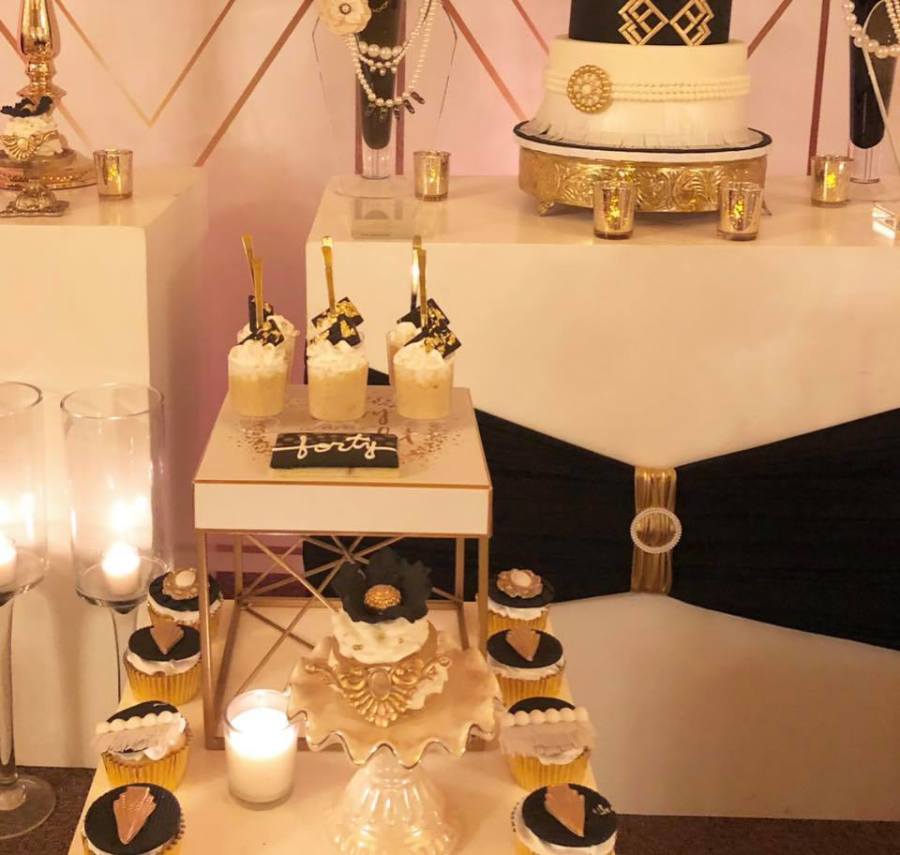 Black and Gold Gatsby Party Sweets