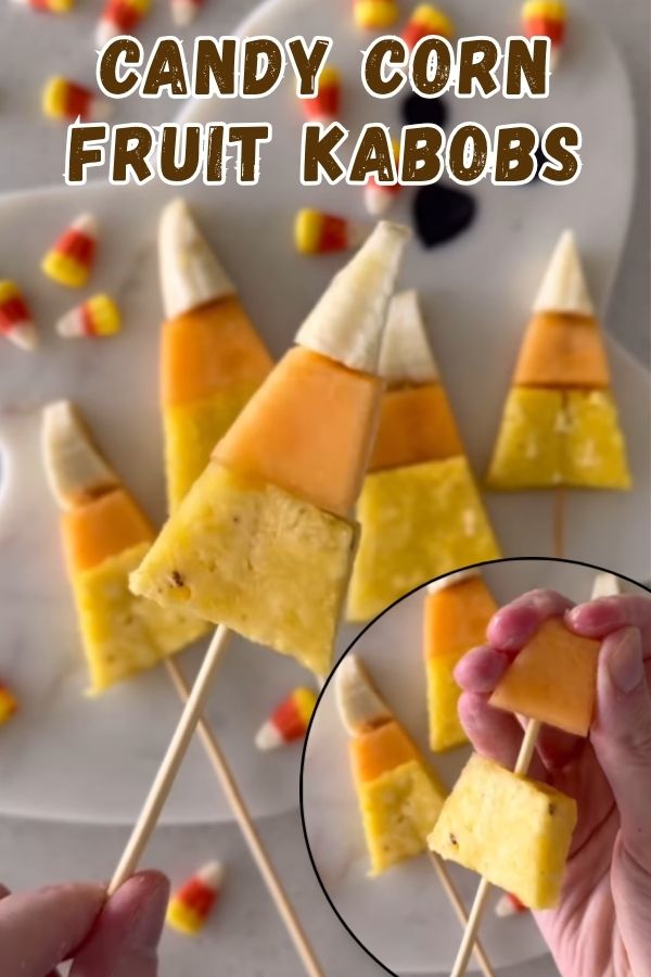 Candy Corn Fruit Kabobs