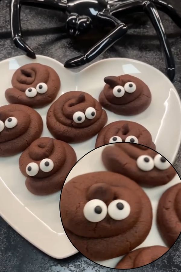 Funny Halloween Emoji Poo Cookie