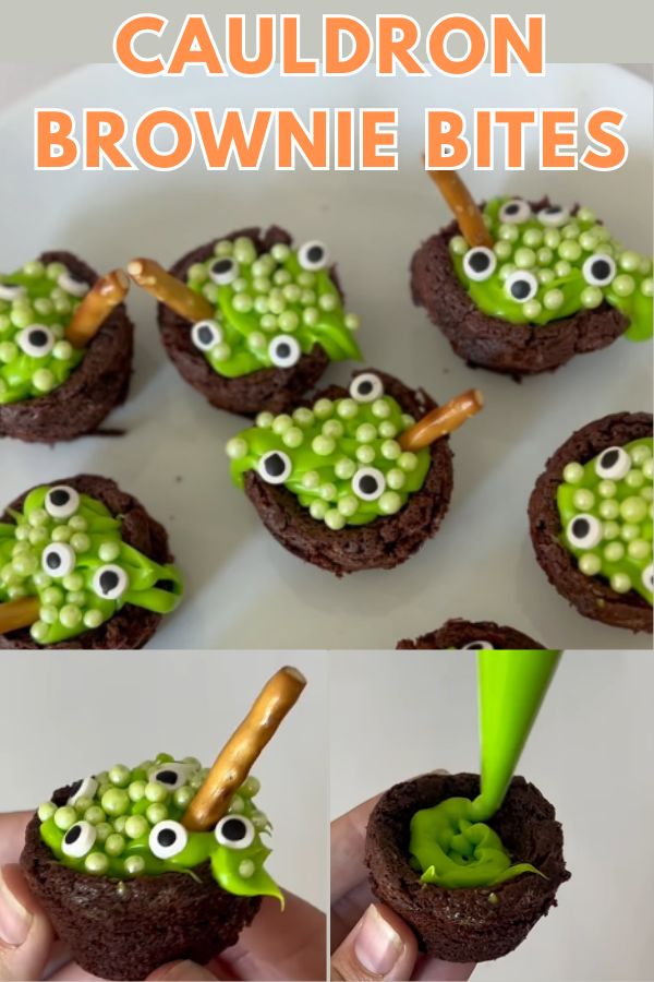 Witches Cauldron Brownie Bites