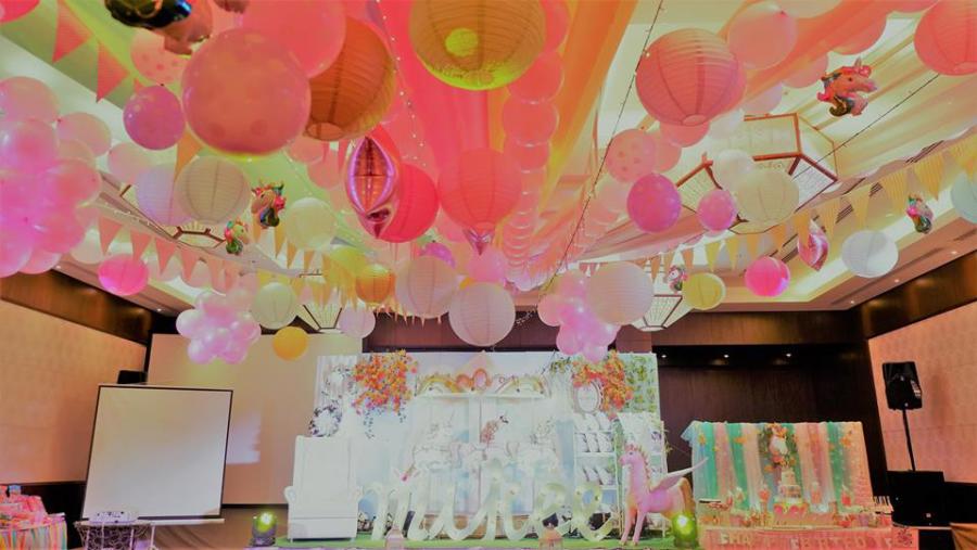magical unicorn lanterns balloons banner ceiling decorations