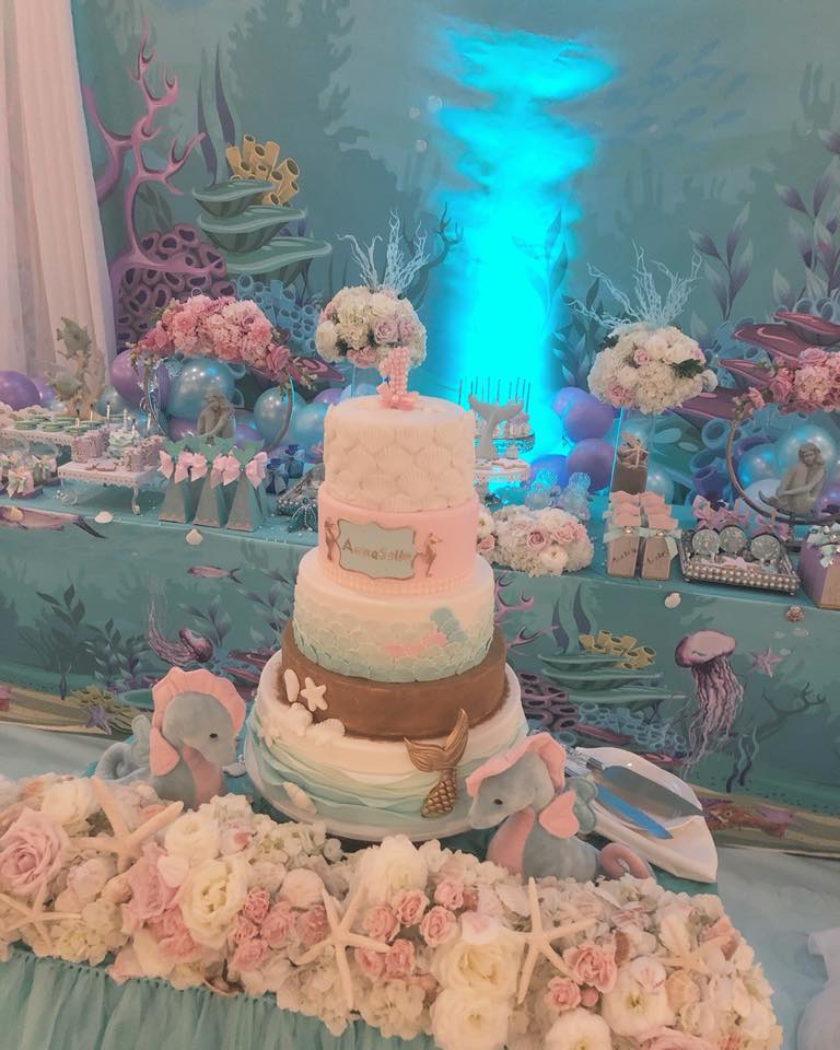 mermaid tail party cake