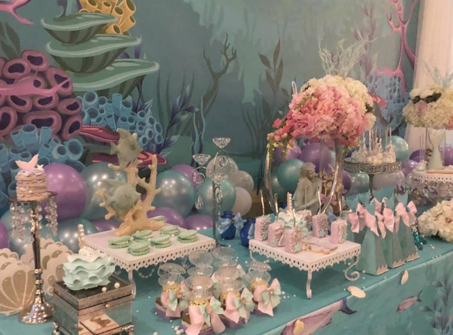 mermaid tail party dessert table