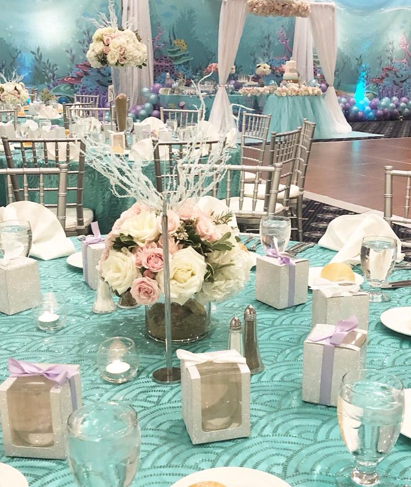 under the sea and mermaid party table setting