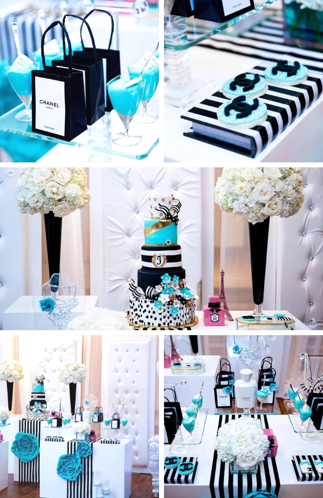 Chanel Party in Tiffany Blue and Black