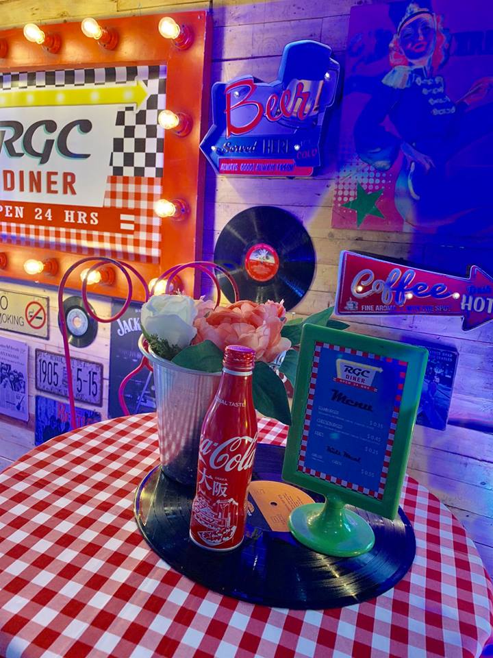 Diners retro night party centerpiece CD