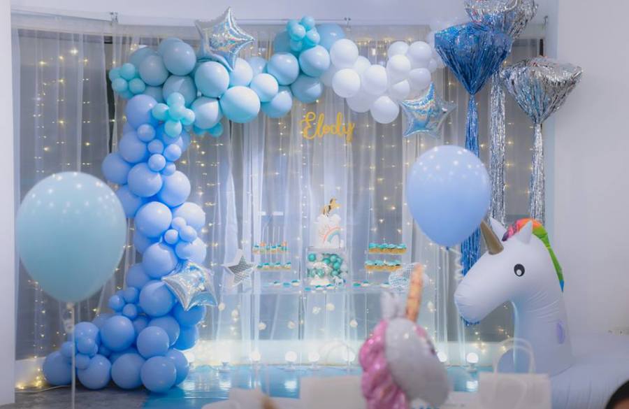 Pastel Blue Unicorn Birthday