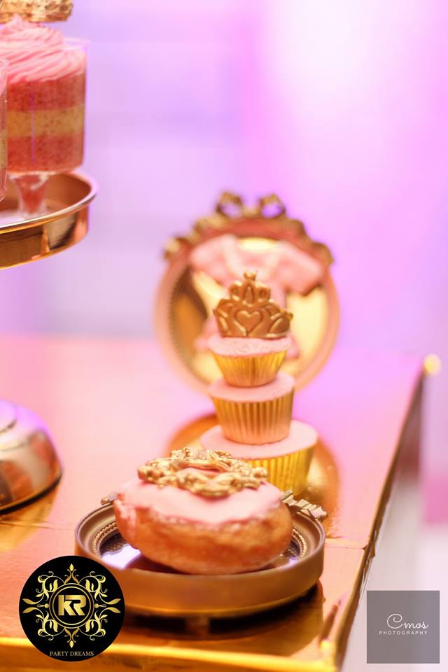 pink gold princess sweets