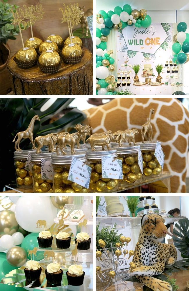 Gold Safari Animal Centerpiece Set, Safari Baby Shower, Wild One ...