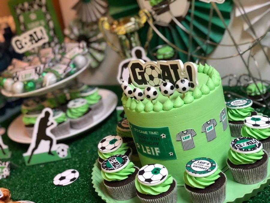 soccer balls birthday cake