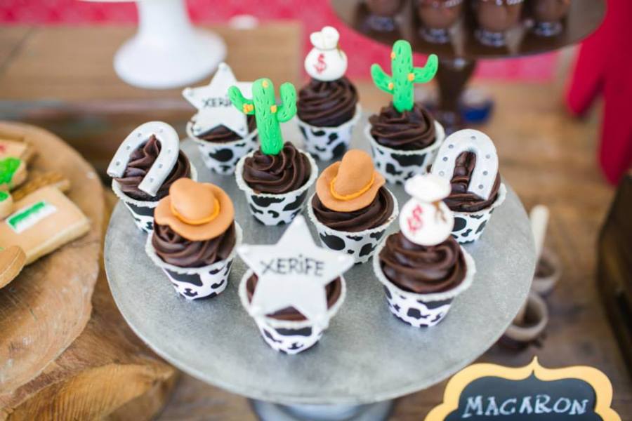 cowboy topped cupcakes