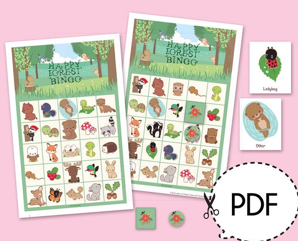Happy Forest Woodland Bingo Game Kit