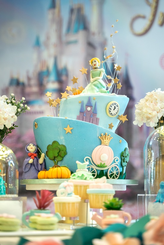 fairytale cinderella first birthday cake
