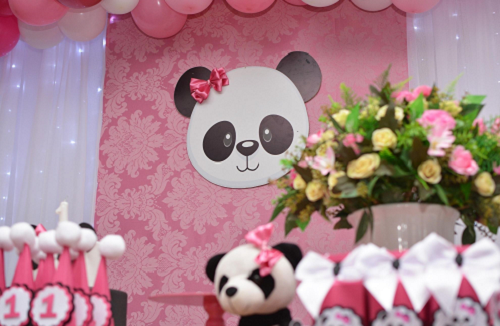 pink and white panda party