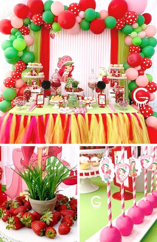 Adventurous Strawberry Shortcake's Party tablescape