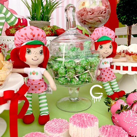 Strawberry on Shortcake dolls as decorations