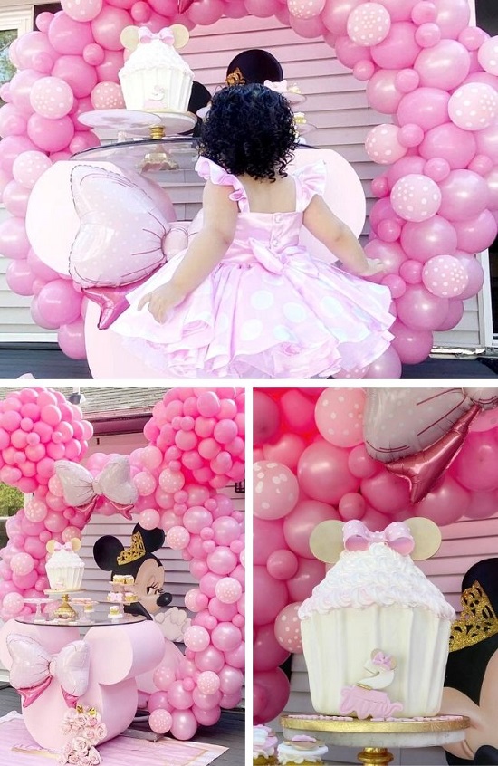 Sweet Pink Minnie Birthday Party tablescape