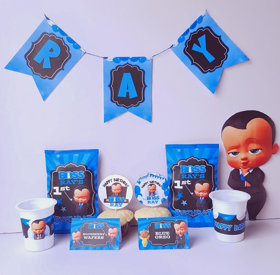 blue boss baby first birthday mockup