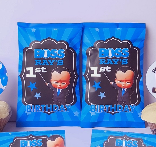 blue boss baby party chip bags