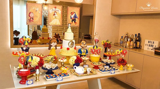 Beauty and the Beast themed dessert table