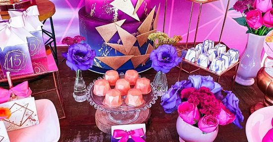 modern and geometric party sweets and desserts