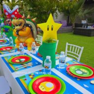 mario game characters party with star centerpiece