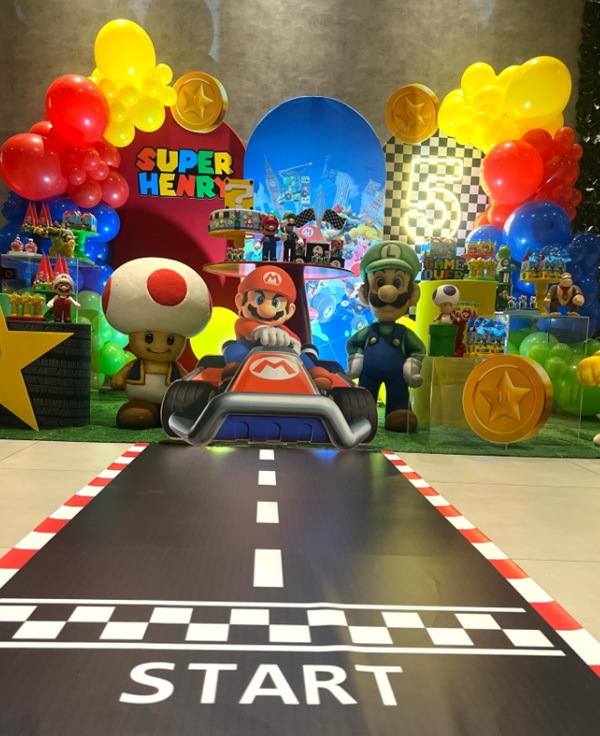 super mario kart themed birthday decors