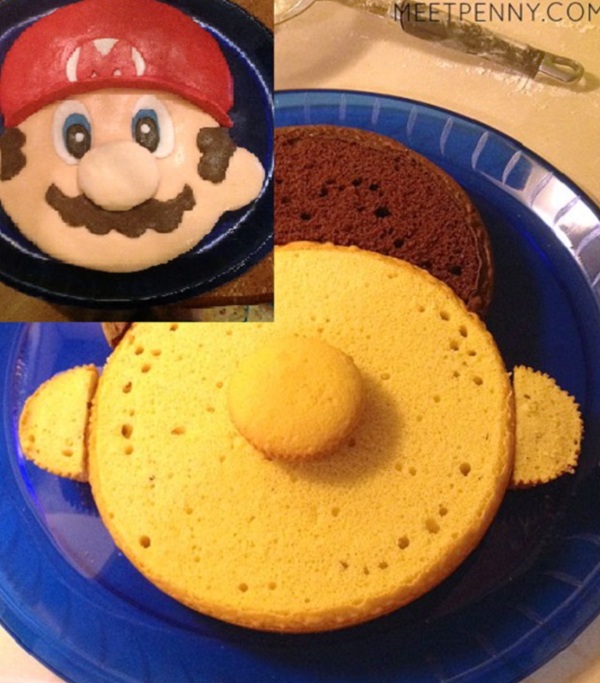 uper easy Mario face cake