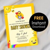 Free emoji invitation template on canva