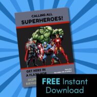 Free superhero birthday invitation editable
