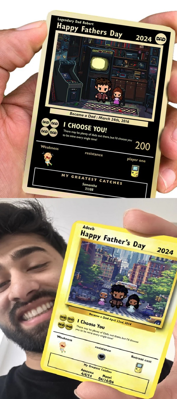 Personalized Pokemon Father's Day Card