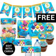 free baby shark party printable