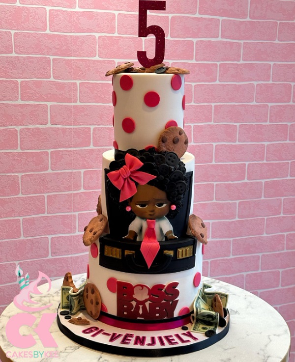 pink Boss Baby cake