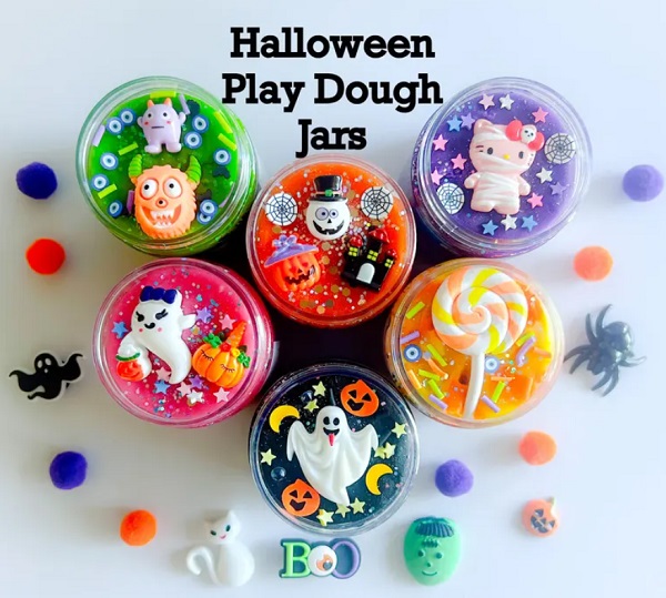 Halloween Play Dough Jars