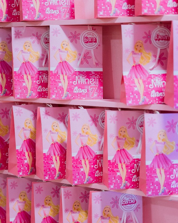 barbie themed favor bags