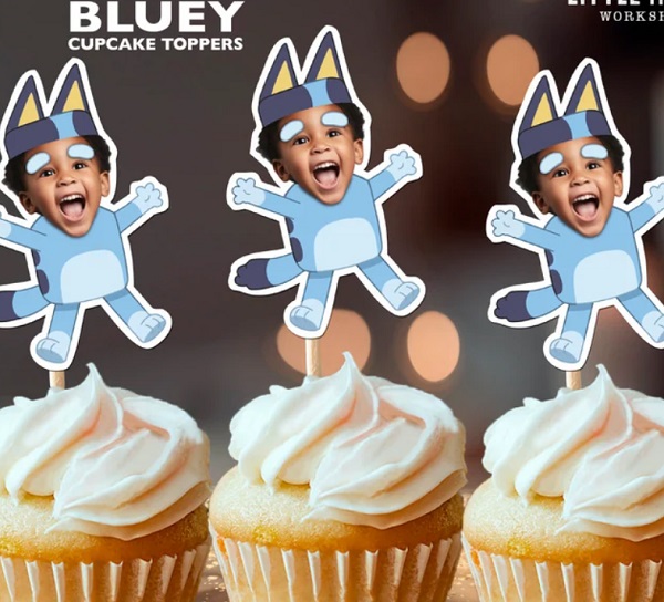 bluey cupcake toppers customized