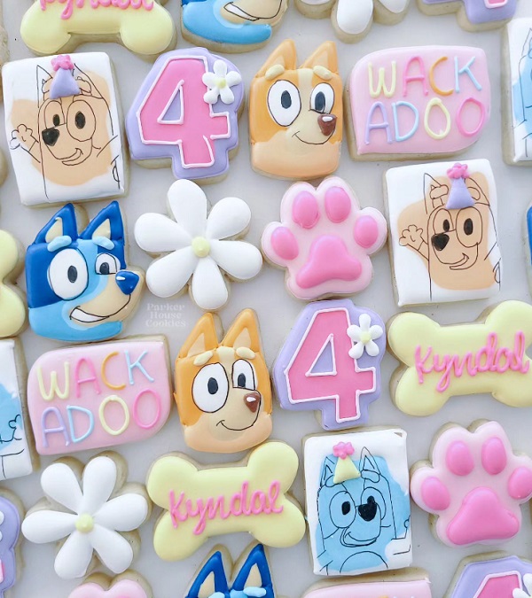 colorful bluey cookies for girl